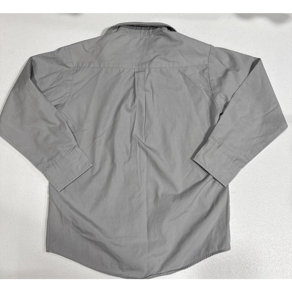 VAN HEUSEN Boys Gray Button Up Dress Shirt Long Sleeve Size 10 Party Formal - Picture 3 of 10